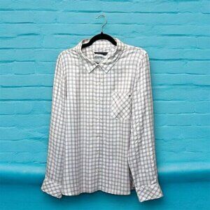 Tommy Hilfiger Men's XL Light Pink-Blue Check Long Sleeve Button-Up Shirt Casual